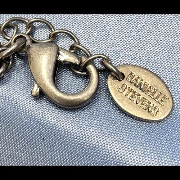 DANIELLE STEVENS GOLD STONE CHAIN WITH RHINESTONE PENDANT LETTER "P" NECKLACE - Picture 4 of 5